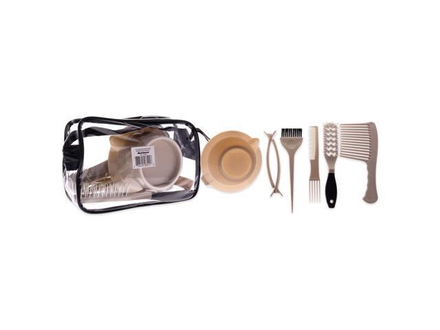 Hair color Tint Kit - Beige by Marianna for Unisex - 7 Pc Mixing Bowl, Hair Clips, Color Brush, Comb, Brush, Detangling Comb, Bag