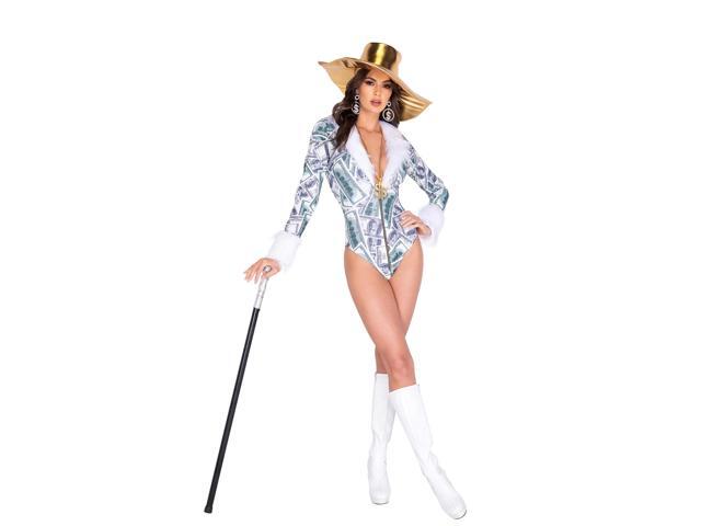 Roma Costume 1pc High Roller Pimp, White/Gold, L