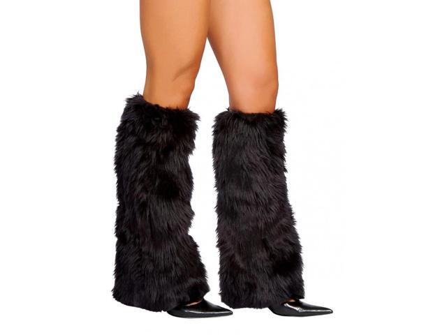 Roma Costume Fur Boot Covers, Black, One Size