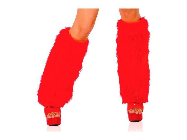 Roma Costume Fur Boot Covers, Red, One Size