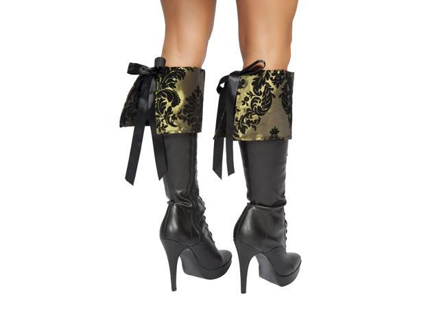 Roma Costume Tea Party Tease Boot Covers, Green/Black, One Size