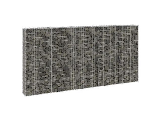 vidaXL Gabion Wall with Covers Galvanised Steel 118.1x11.8x59.1'