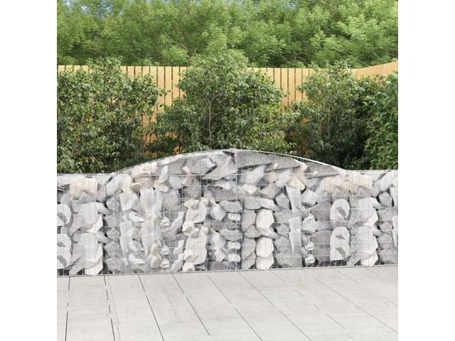 vidaXL Gabion Basket Silver Galvanized Iron 157.5 x 11.8 x 31.5/39.4 in