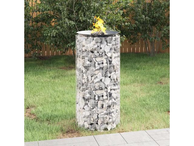 vidaXL Gabion Fire Pit Ã 19.7' Galvanized Iron