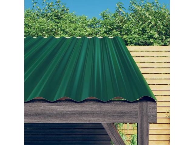 vidaXL Roof Panels 36 pcs Galvanized Steel Green 31.5'x14.2'