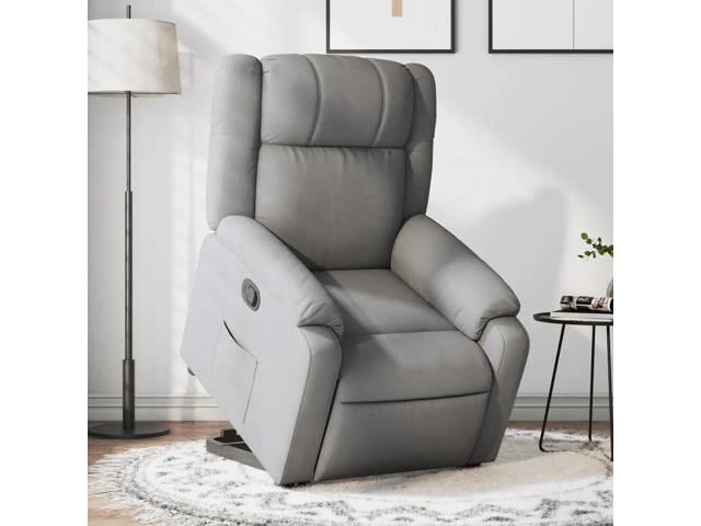 vidaXL Stand up Recliner Chair Light Gray Fabric