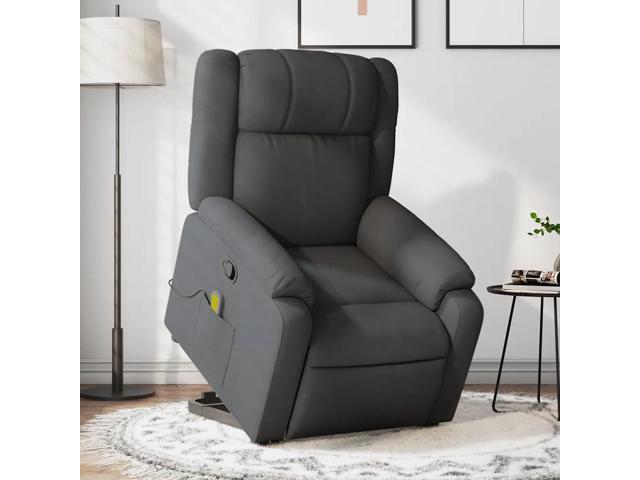 vidaXL Stand up Massage Recliner Chair Dark Gray Fabric