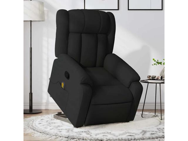 vidaXL Stand up Massage Recliner Chair Black Fabric