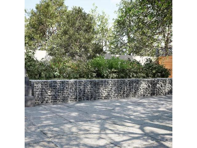 vidaXL Gabion Basket Silver Galvanized Iron 31.5 x 19.7 x 19.7 in