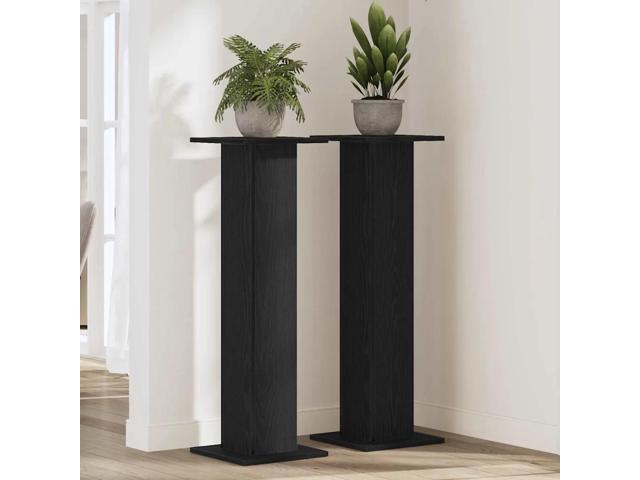 vidaXL Plant Stand 2 pcs Black Oak 11.81 x 11.81 x 37.40 in