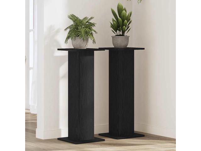 vidaXL Plant Stand 2 pcs Black Oak 11.81 x 11.81 x 31.50 in