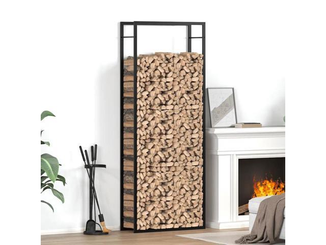 vidaXL Firewood Rack Matt Black 31.5x11.0x87.4' Steel