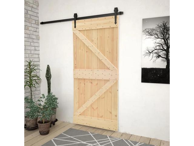vidaXL Door NARVIK Natural 31.50 x 82.68 in Solid Pine Wood