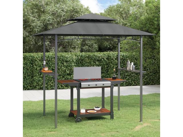 vidaXL BBQ Gazebo Anthracite Steel Medium Hooks BBQ Gazebo