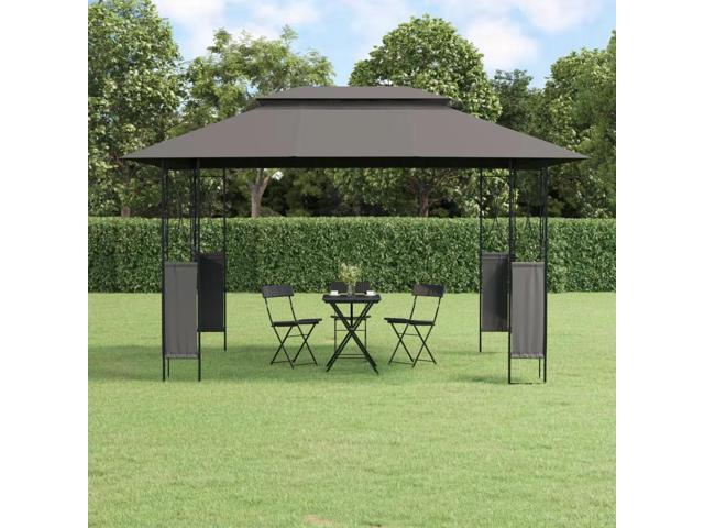 vidaXL Gazebo Dark Gray Steel Large Water-resistant Gazebo