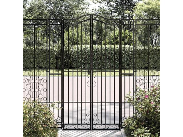 vidaXL Garden Gate Black 47.6'x3.1'x70.9' Wrought Iron