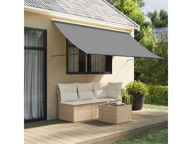 vidaXL Retractable Awning Anthracite Steel 118.1 x 59.1 in Retractable