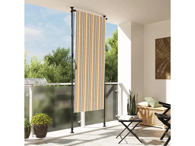 vidaXL Outdoor Roller Blind Yellow and White