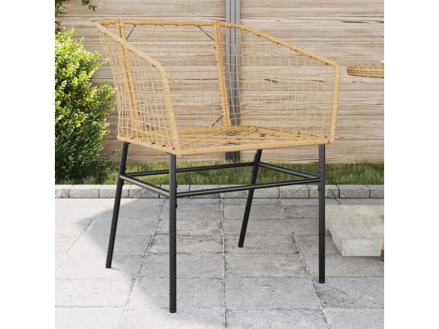 vidaXL Garden Chair Brown PE rattan, powder-coated steel Standard