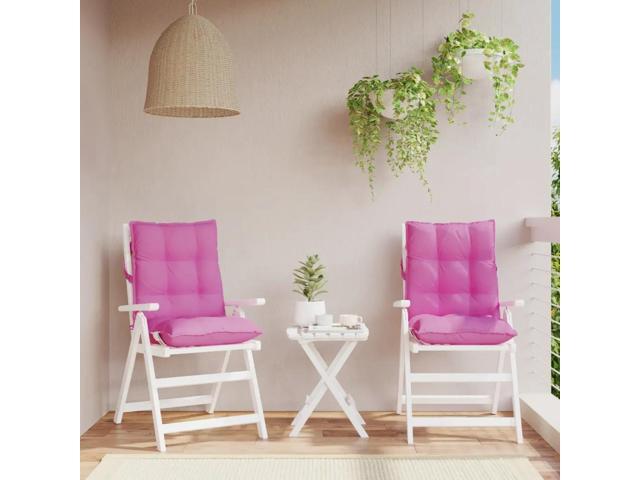 vidaXL Lowback Chair Cushion Set of 2 Pink Oxford fabric (100% polyester)