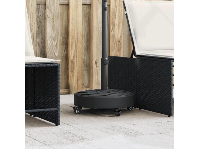 vidaXL Parasol Base Black Polyethylene and concrete base, iron tube