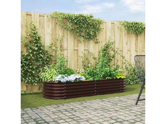 vidaXL Raised Bed Brown 94.49 x 31.50 x 17.32 in Steel