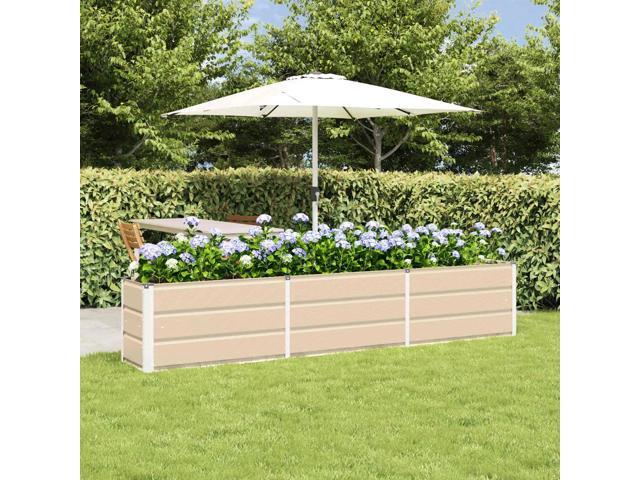 vidaXL Planter Ivory 94.49 x 15.75 x 17.72 in Steel