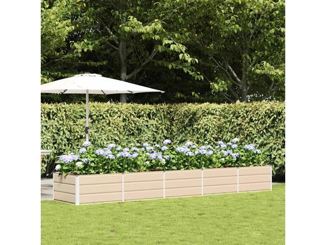 vidaXL Planter Ivory 157.48 x 31.50 x 17.72 in Steel