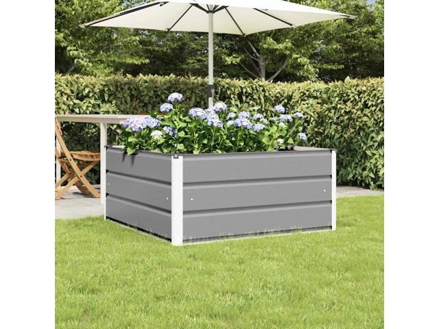 vidaXL Planter Light Grey 39.37 x 39.37 x 17.72 in Steel