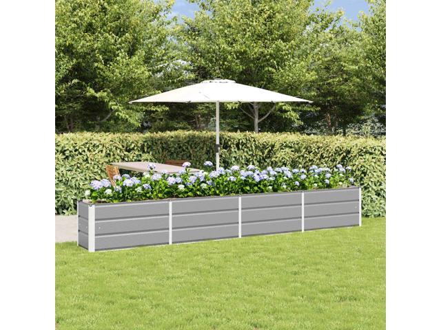 vidaXL Planter Light Grey 125.98 x 15.75 x 17.72 in Steel