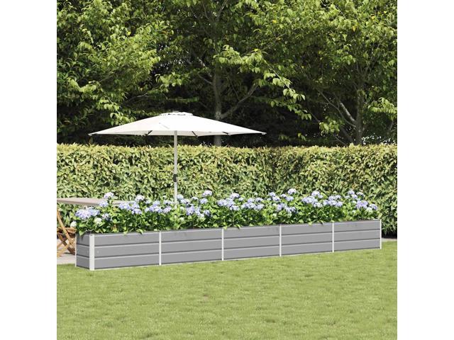 vidaXL Planter Light Grey 480 x 50 x 45 cm Galvanised Steel