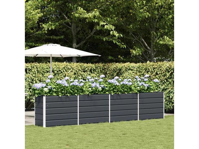 vidaXL Planter Anthracite 151.57 x 19.69 x 29.53 in Galvanised Steel