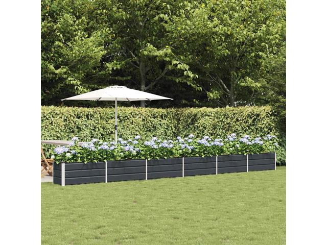 vidaXL Planter Anthracite 228.35 x 19.69 x 17.72 in Galvanised Steel