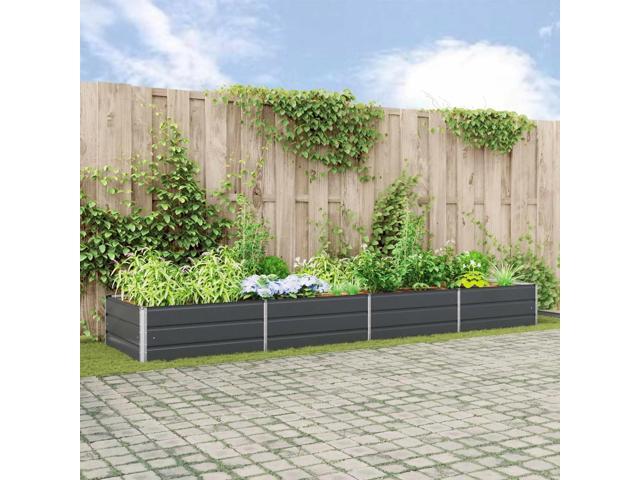 vidaXL Planter Anthracite 151.57 x 39.37 x 17.72 in Galvanised Steel
