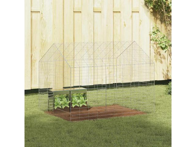 vidaXL Rabbit Cage Silver 400 x 78 x 78 cm Galvanised Steel