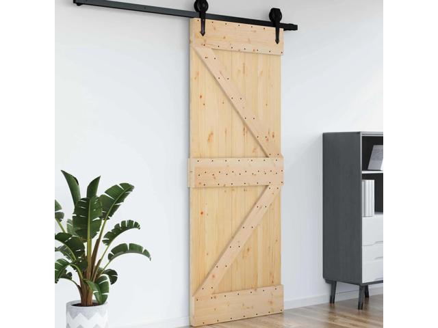 vidaXL Door NARVIK Natural 33.46 x 82.68 in Solid Pine Wood