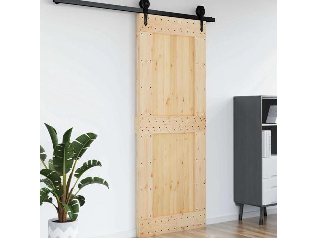 vidaXL Door NARVIK Natural 35.43 x 82.68 in Solid Pine Wood