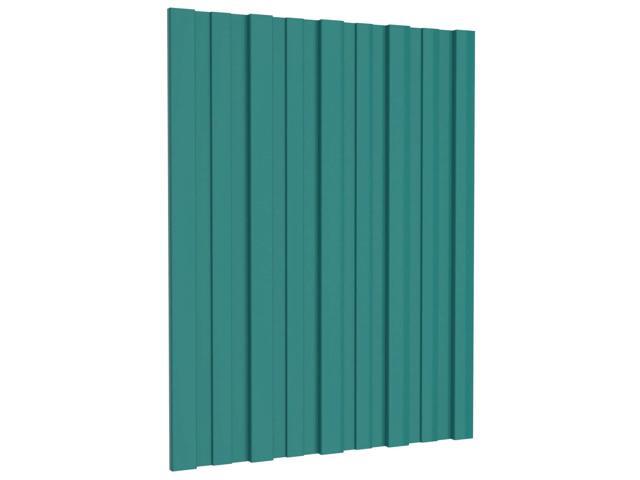 vidaXL Roof Panel 12 pcs Green 23.62 x 17.72 in Galvanised steel