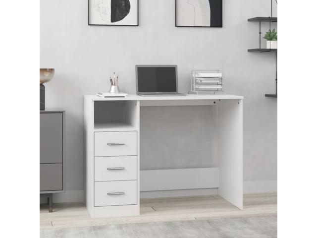 vidaXL Desk White Engineered wood 40.2 in x 19.7 in x 29.9 in Desk