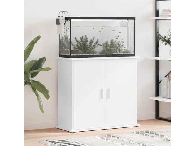 vidaXL Aquarium Stand White Engineered wood Medium Aquarium Stand