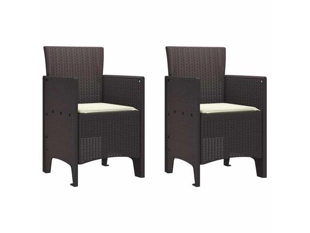 vidaXL Garden Chair 2 pcs Brown 20.87 x 19.29 x 33.46 in Polypropylene