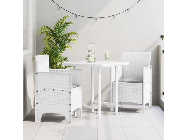 vidaXL Garden Chair 2 pcs White 20.87 x 19.29 x 33.46 in Polypropylene