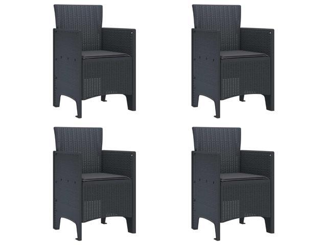 vidaXL Garden Chair 4 pcs Anthracite 20.87 x 19.29 x 33.46 in