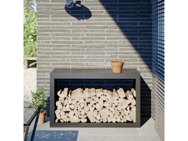 vidaXL Firewood Rack Anthracite 39.4x15.7x23.6' Steel