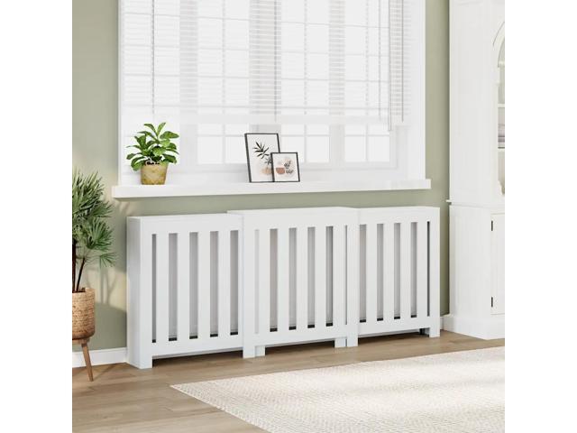 vidaXL Radiator Cover White 80.7x8.5x32.9' Engineered Wood