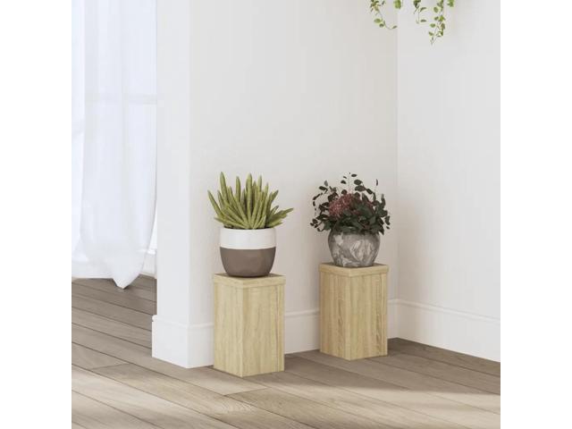 vidaXL Plant Stand Set of 2 Sonoma oak Engineered wood Small