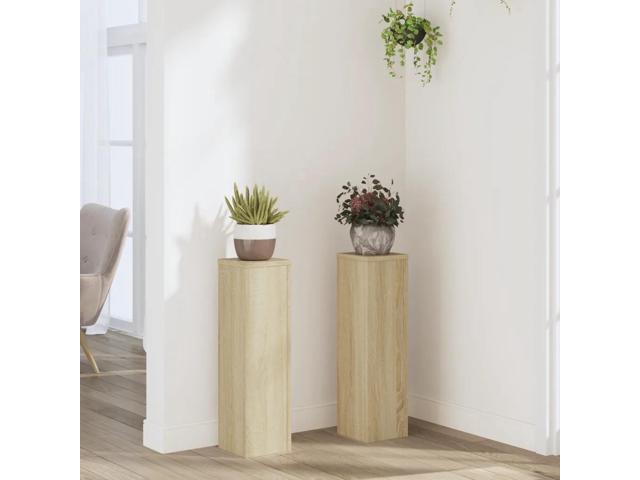 vidaXL Plant Stand Set of 2 Sonoma oak Engineered wood Tall Modern
