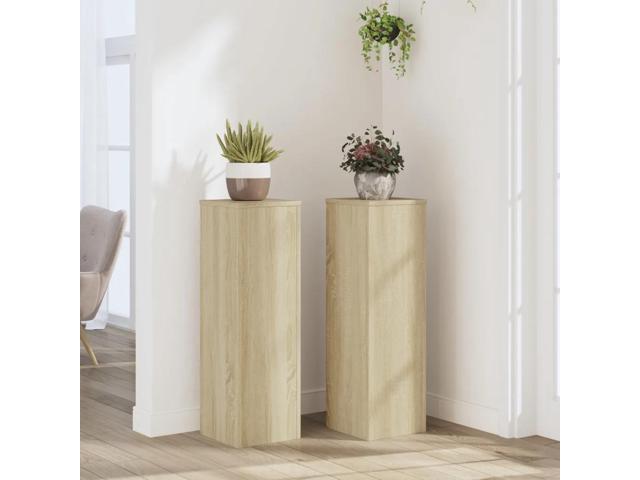 vidaXL Plant Stand Set of 2 Sonoma oak Engineered wood Tall