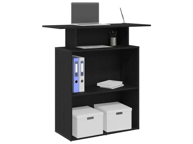 vidaXL Reception Desk Black Engineered wood 39.4 in x 15.7 in x 40.9 in