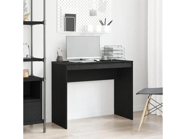 vidaXL Desk Black Oak Engineered Wood 35.4x15.7x28.3 in Modern Desk